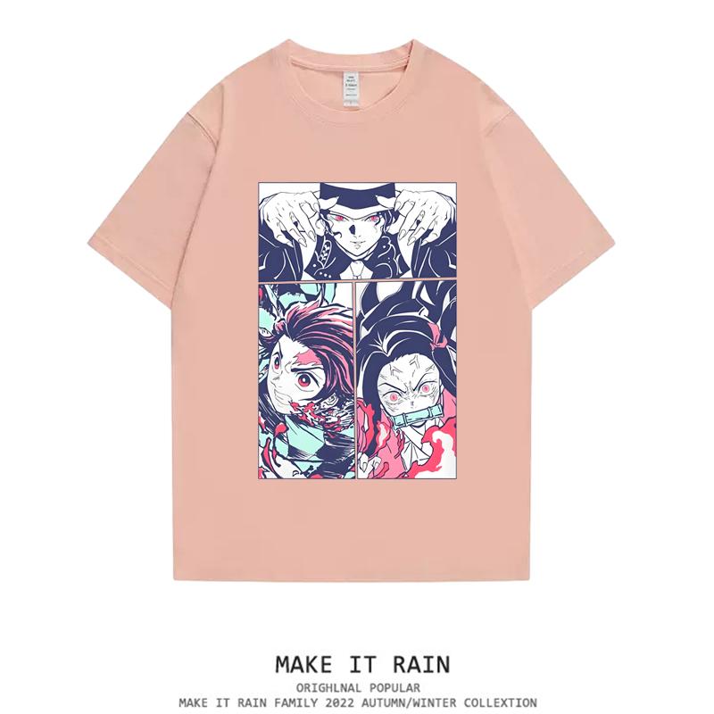 Blade of Ghost Extermination Anime Peripheral T-Shirt Second Dimension Men's and Women's Summer Kitchen Tanjiro Popular Leisure