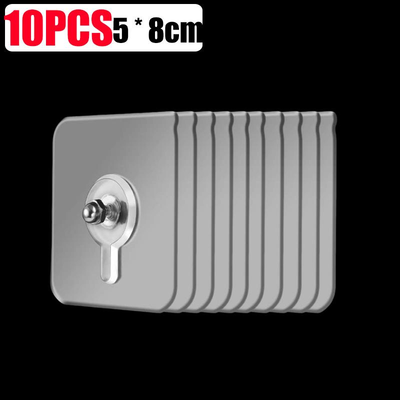 1/50 Stück Stark klebende Haken Bilderrahmen Schraubnägel Haken Poster Foto Uhr Wanddekoration Kleiderbügel Küche Bad Haken