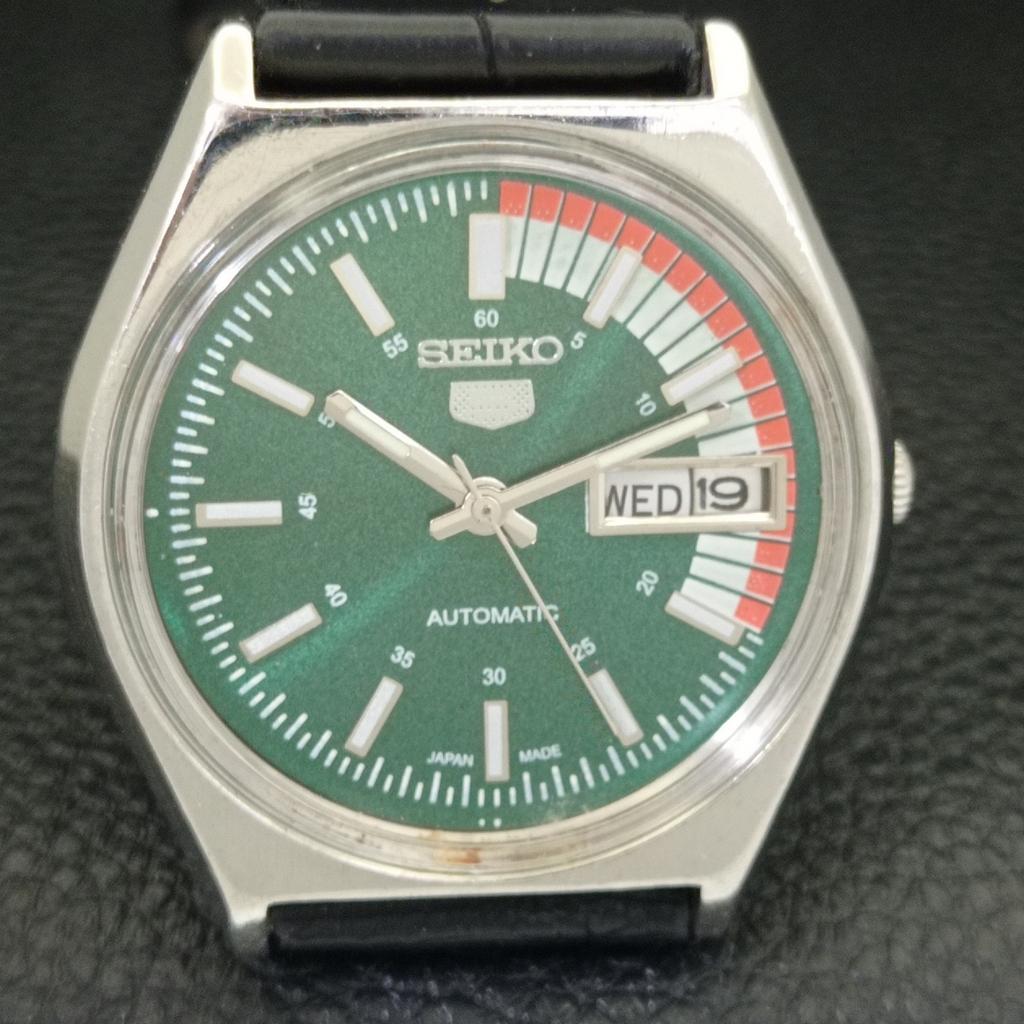 Seiko 5 AUTOMATIC 6309A VINTAGE JAPAN MENS GREEN COLOR DIAL WATCH A701908-5 R207-a701908