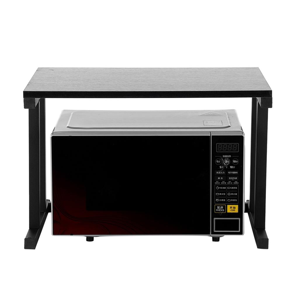 Holz Mikrowelle Stand Rack 2 Schichten Lagerung Racks Küche Schrank Zähler Regal(Schwarz)