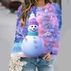 Christmas Snowman 3D Print Sweatshirts Women Autumn Raglan Long Sleeves Hoodie Street Y2k Pullover Harajuku Tops Female Clothing