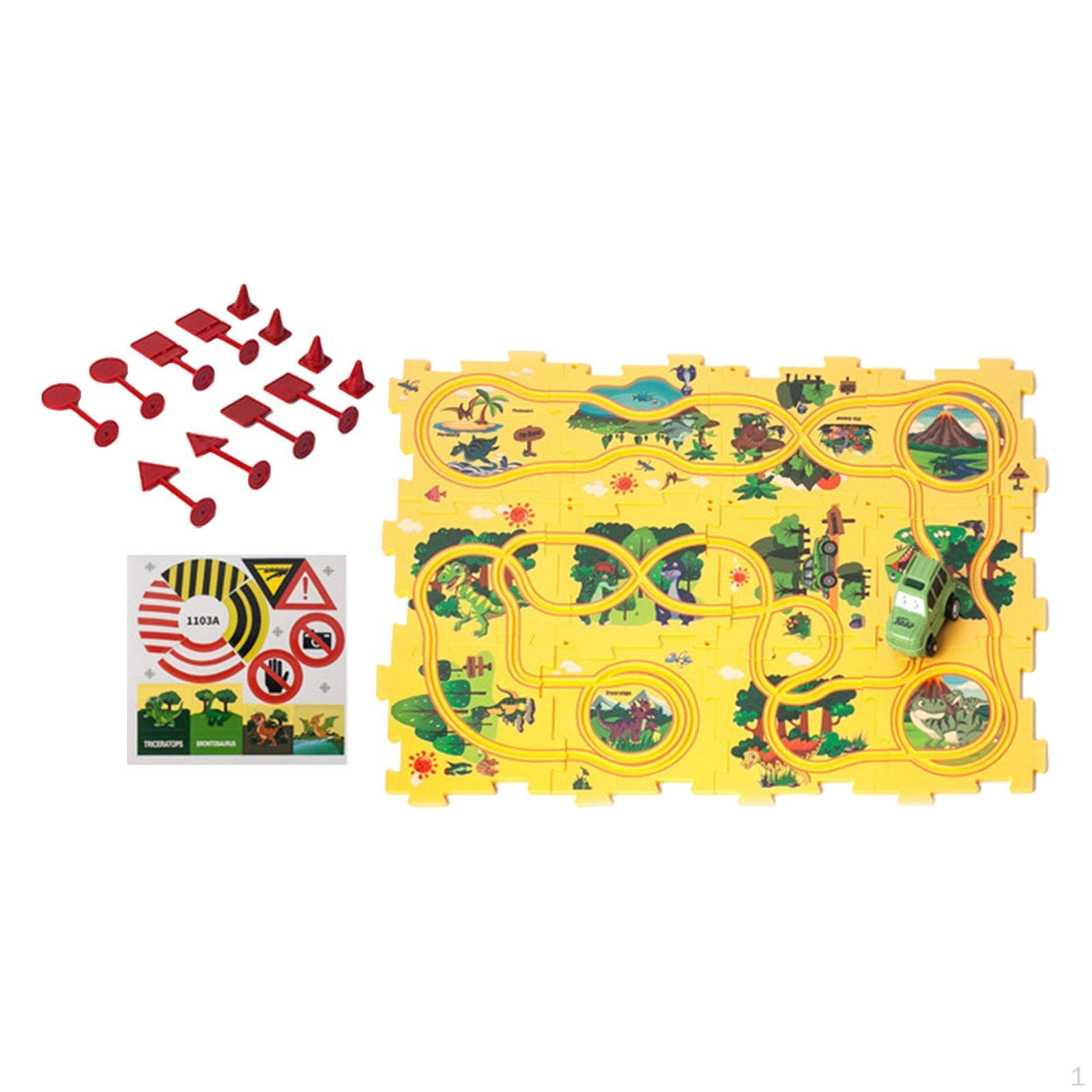 

Набор для игры «Игровой трек с автомобилем», игрушки с игровыми рельсами, строительство железных дорог, блоки для треков, для мальчиков Dinosaur Theme