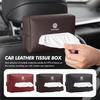 For VW Car Leather Tissue Box Universal Auto Seat Back Tissue Holder Scirocco Passat Polo B5 B6 B7 CC Tiguan Sharan Zr0