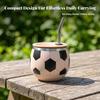Soccer Tumbler with Straw Compact Ball Cup Lid Portable for Children