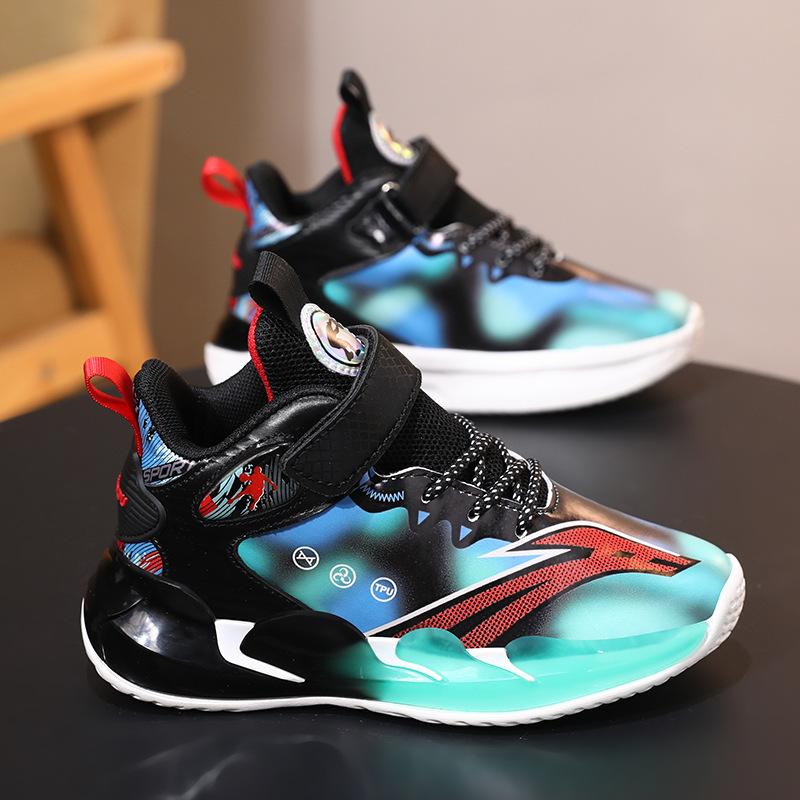 Children's Sports Shoes Boys' Breathable Basketball Shoes Primary School Students' Actual Combat Sneakers Boys' Mesh Running Shoes Entity