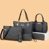 New Women's Large-capacity Mother and Child Bag Six-piece Fashion Printing Handbag Contrasting Color Plaid Shoulder Bag Messenger Bag