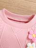 2025 Stylish Girls' Floral Autumn/Winter Sporty Sweatshirt Two-Piece Set