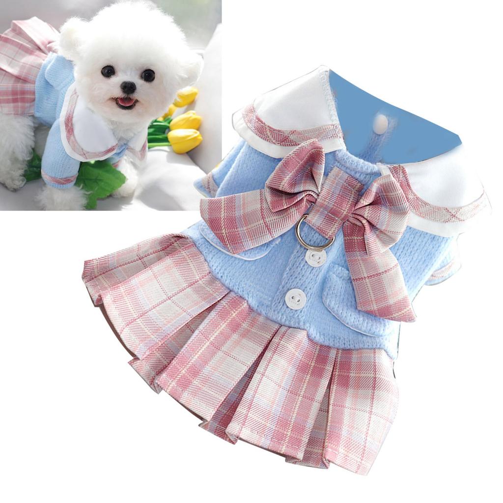 JK Kárované psí šaty Štěněcí sukně Kostýmy na psí párty Psí oblečení pro Bišonka Frisé Pomeraniana