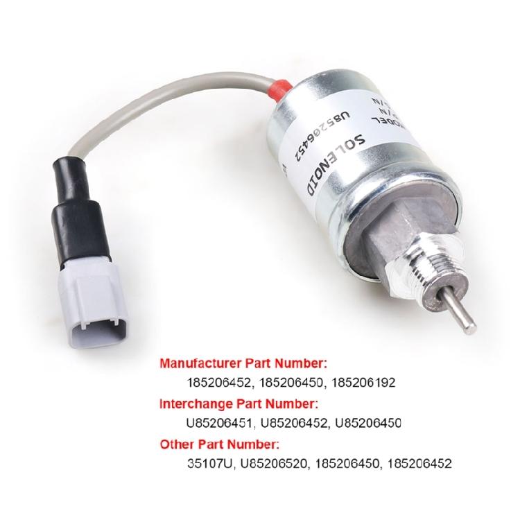 U85206452 Zawory elektromagnetyczne odcinające paliwo silnika do Perkins 402D 403D 404C
