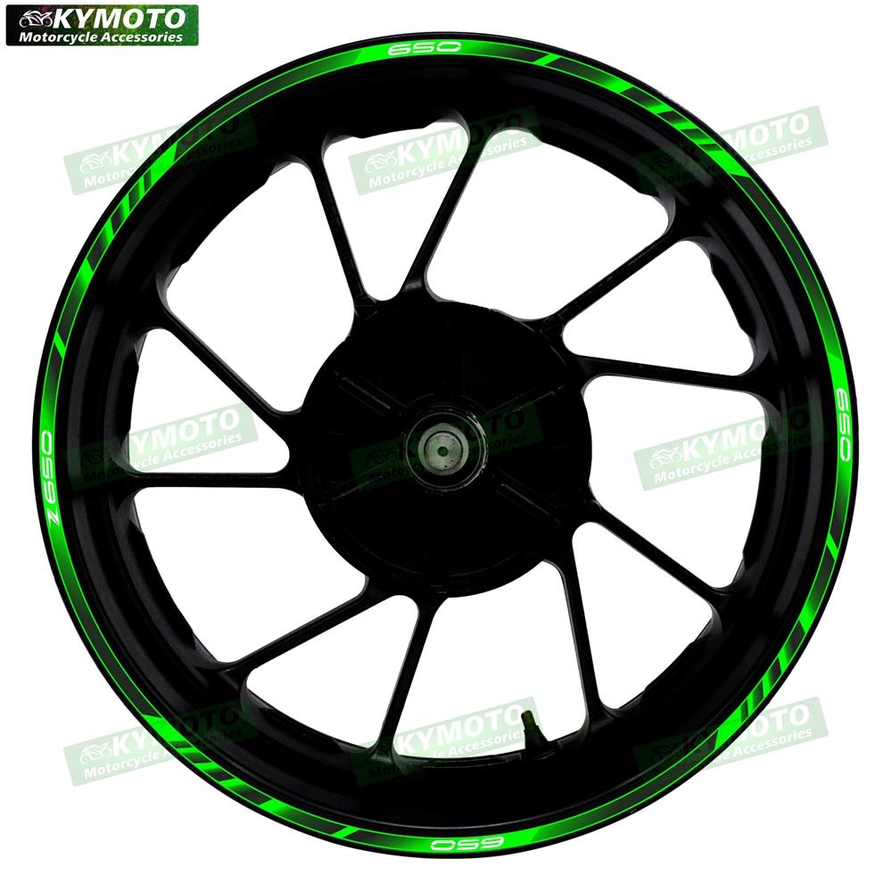 For Z650 Z 650 motorcycle accessories 17 inch front and rear wheel decals fairing hub reflective rim stripe sticker decoration