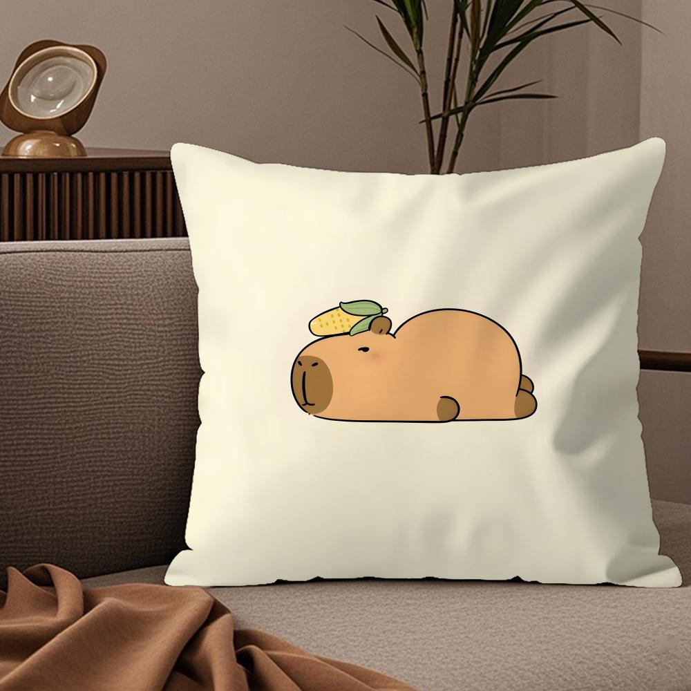 Милая забавная наволочка Капибара Шелковистая элегантная Уют дивана-кровати Скрытая молния 30cmx30cm