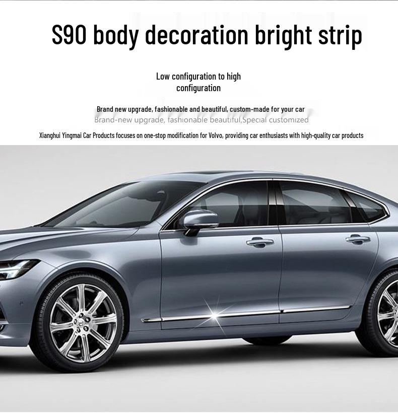 Decor Rama Proiector Ceață Față Volvo S90 & Autocolant Protector Buza Față
