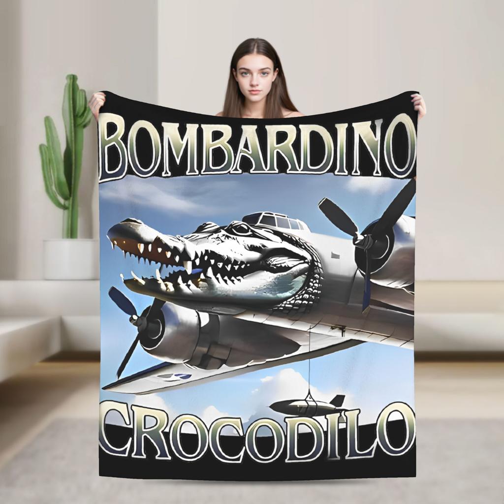 Italian Brainrot Animals Blanket Cappuccino Assassino Fleece Awesome Soft Throw Blankets for Home Winter