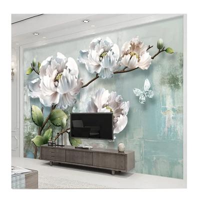 Größe 3D Tapete Stereoskopisch Geprägtes Blumen Wandbild Wohnzimmer Schlafzimmer TV Hintergrund Wandpapier Heimdekor