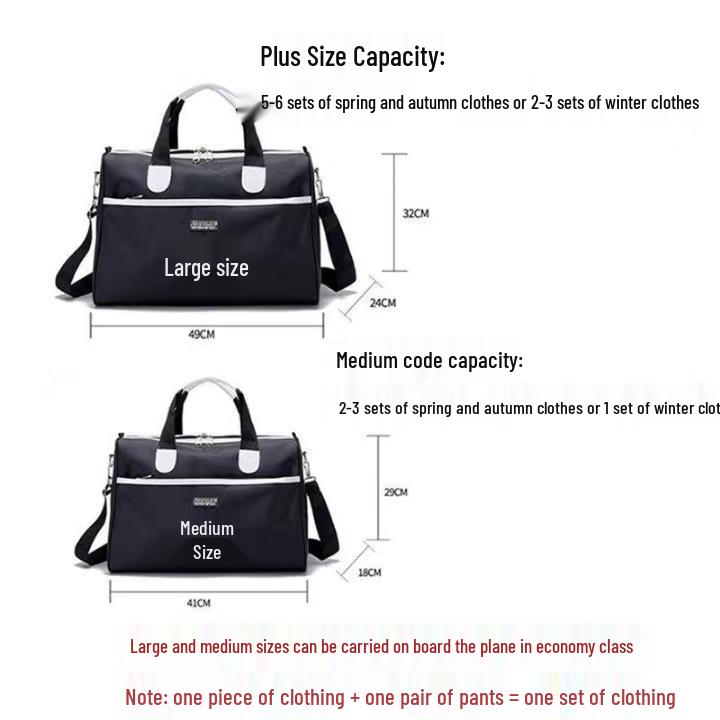 Women's Korean-Style Foldable Canvas Travel Bag - Large Capacity, Lightweight, Handheld or Single Shoulder Gym and Business Bag