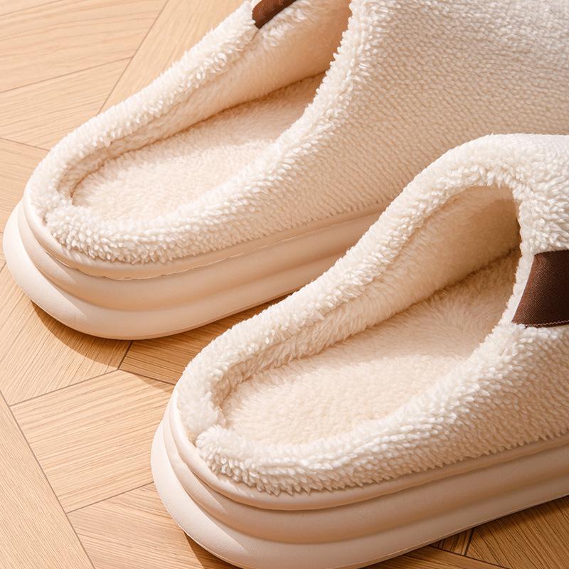 2025 new cotton slippers winter indoor home non-slip home couple thickened bottom plush slippers