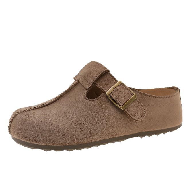 Thick sole inner height increase two wear Birkenstock shoes bag head half slippers women wear 2025 new autumn retro Birkenstock slippers