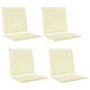 Seat and Back Cushions 4 Pcs Cream 47 X 45 X 2 Cm Polyester
