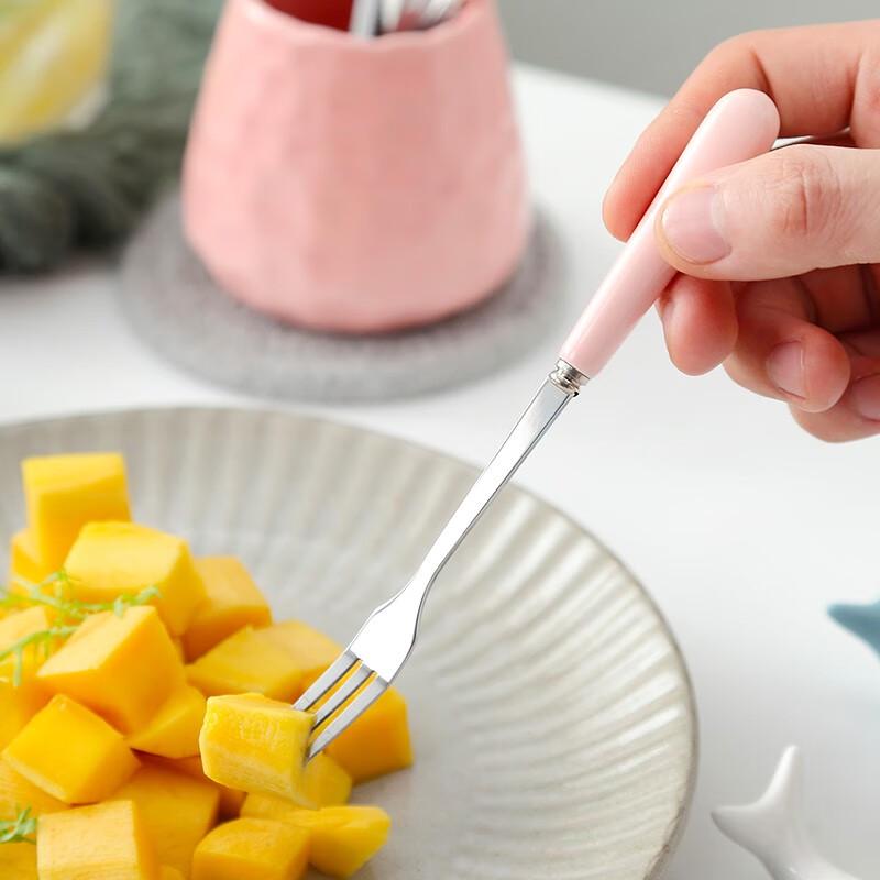 Homeglen Nordic Embossed Fruit Fork Set with Storage