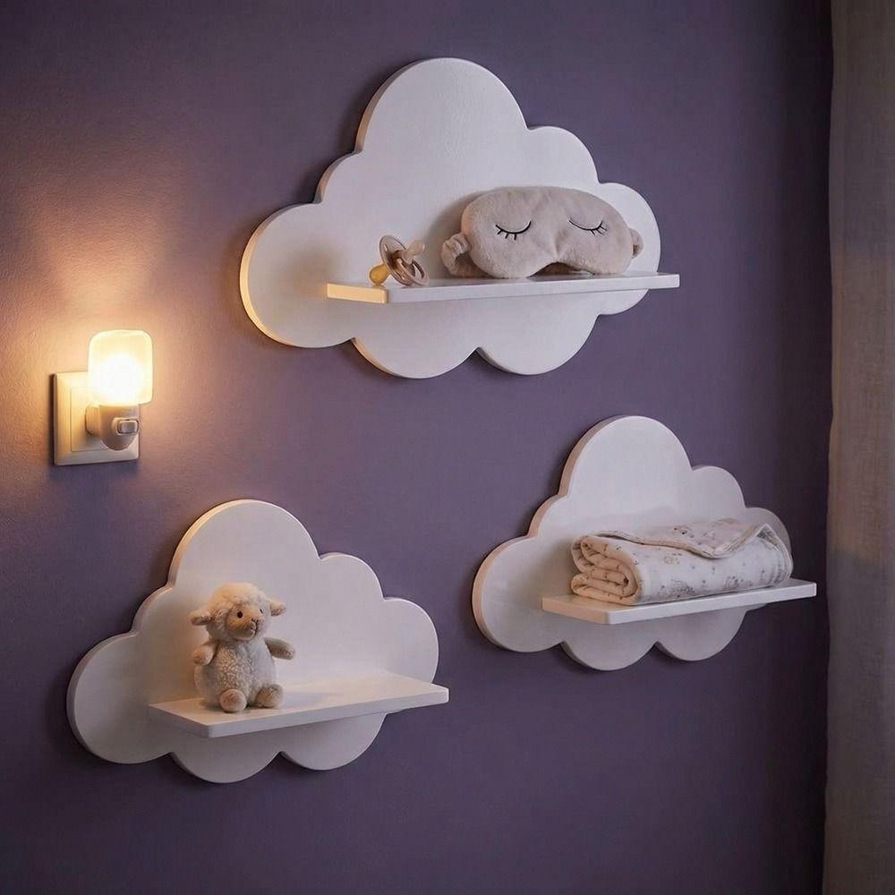 Minimalist Wall Storage Rack Durable Cloud Shape Shelf Home Decorative Wall Shelf Display  Bedroom