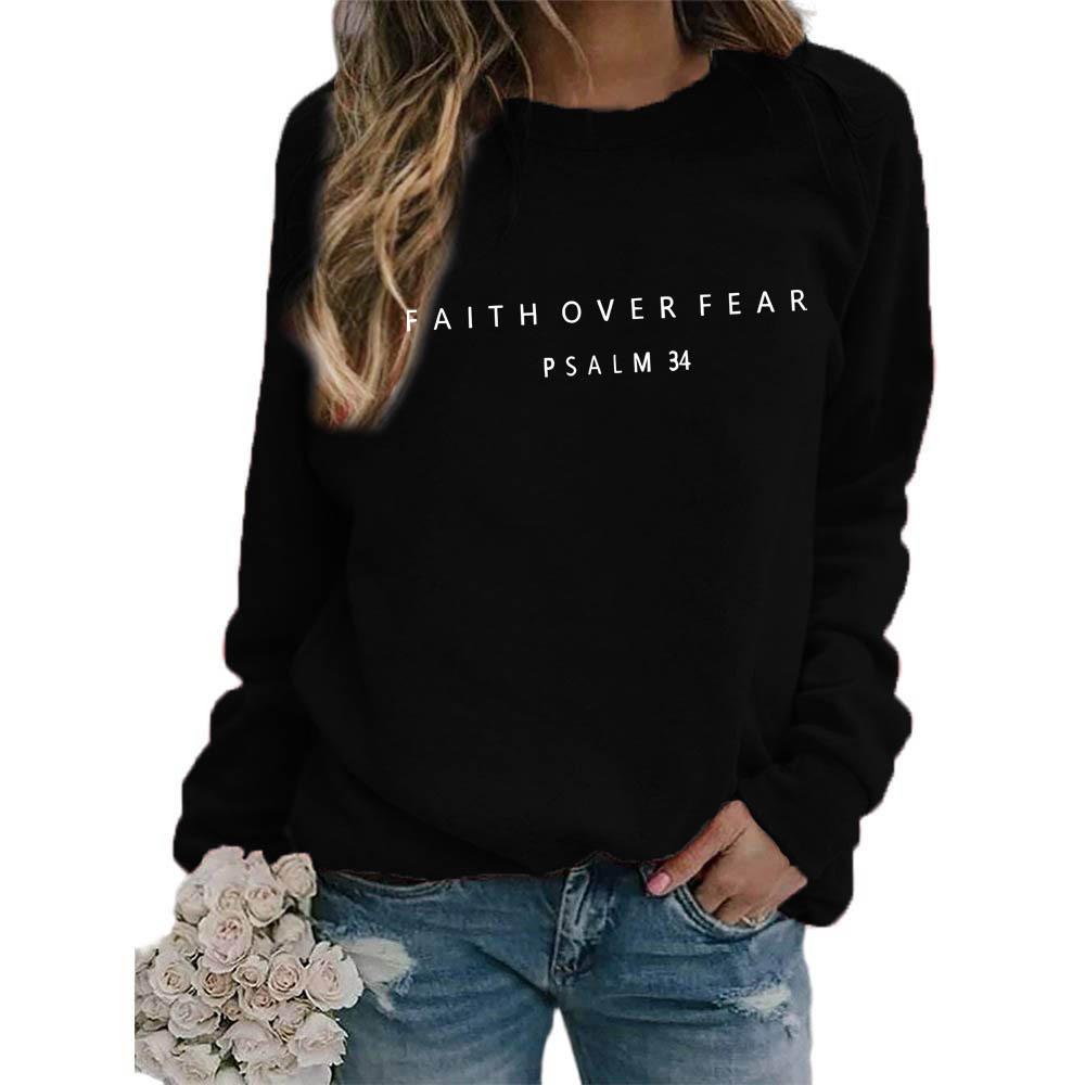 Women's Crew Neck Long Sleeve Loose Fit Sweatshirt Casual Letter Graphic Pullover