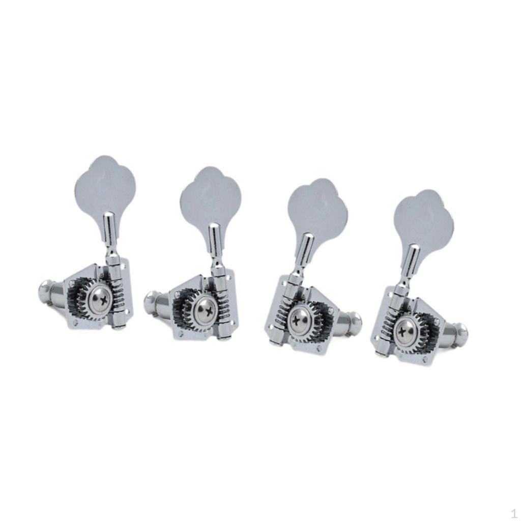 4 Pieces Electric Bass Tuning Pegs Knobs Keys Machine Heads Open Frame Tuner for Show