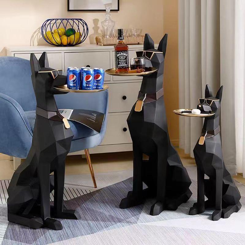 Nordycka Wysokiej Klasy Żywiczna Figurka Psa Dżentelmena Dekoracja Podłogowa