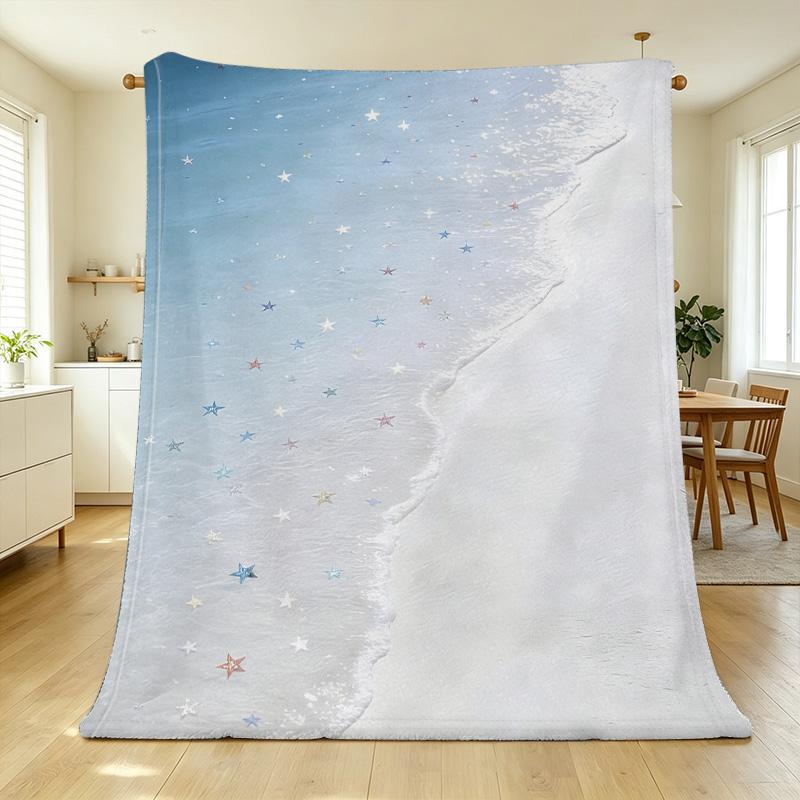 Soft Flannel Fleece Blanket, Starry Series, Premium Breathable Cozy Warm Throw, Ideal for Home, Halloween & Christmas