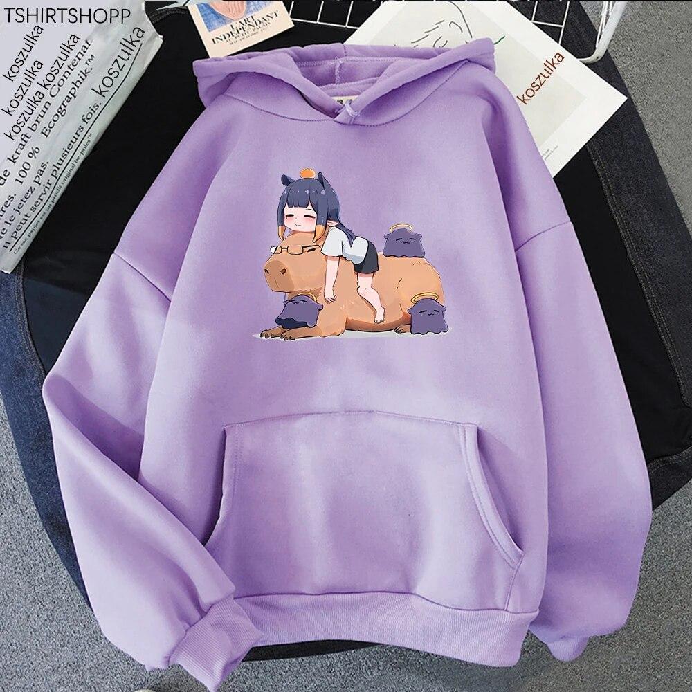 

2023 Capybara Hololive Ninomae Ina nis Takodachi Hoodie Women Harajuku Aesthetic Funny Hoodies Unisex Cartoon Hooded Sweatshirt