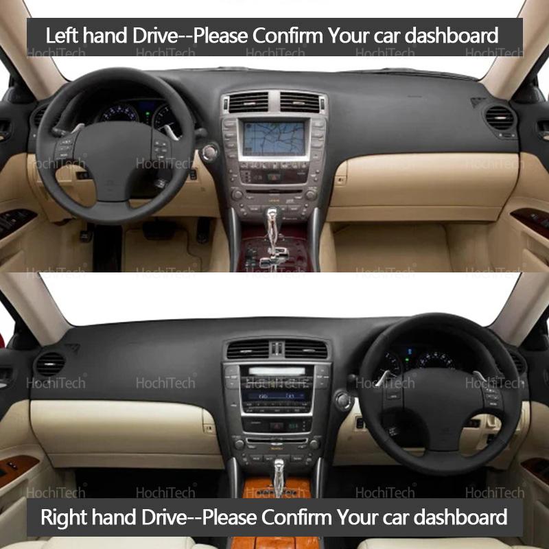 Car Inner Black Suede Leather Dashboard Cover Dash Mat Carpet Cape Cushion DashMat Pad for Lexus IS250 IS300 IS350 2006-2011