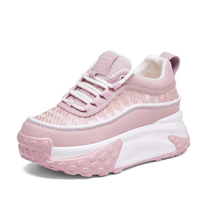 Mesh Breathable White Shoes for Women Summer Thin Dad Shoes Platform Thick Sole Casual Height-enhancing Mesh Shoes