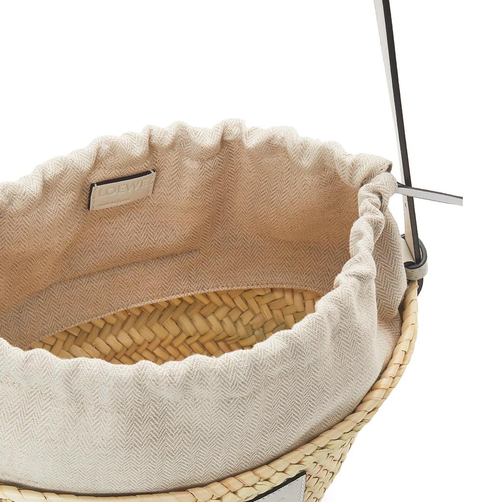 Loewe Embossed Patch Adjustable Shoulder Strap Drawstring Closure Palm Leaf Patchwork Leather Bucket Bag Women Shoulder Bag A223222X01-2163