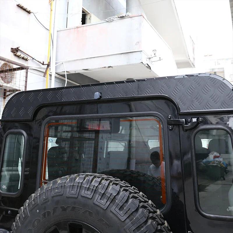 For Land Rover Defender 90 110 130 2004-2019 Aluminum Alloy Black Car Tailgate Roof Trim Panel Cover Sticker Car Accessories