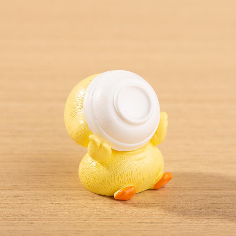 Cartoon Cute Kitchen Cooking Little Yellow Duck Resin Small Ornaments Micro Landscape Desktop Car Home Decoration