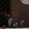 Modern Minimalist Black Ceramic Vase: Stylish Home Decor for Living Room or Bedroom
