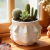 Unique Style Abstract Flower Pot Multi Sided Face Decorative Floral Ware  Office Ornament