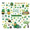PVC-dekal Klistermärken St Patrick's Day Dekorationer Klistermärken med Klöver Småfolk Design för Fönster Spegel Glasdörr Dekorer
