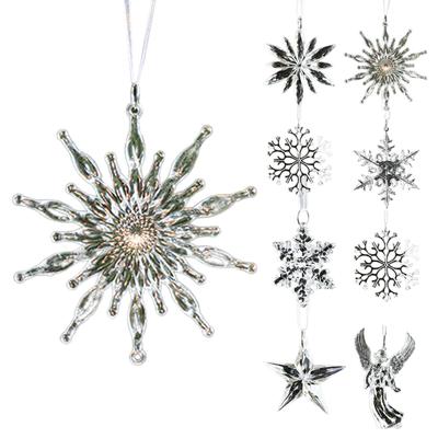 Transparenter Acrylanhänger, Schneeflocken, Fotorequisiten, Hängende Dekorationen, Weihnachtsdekorationen, Christbaumschmuck