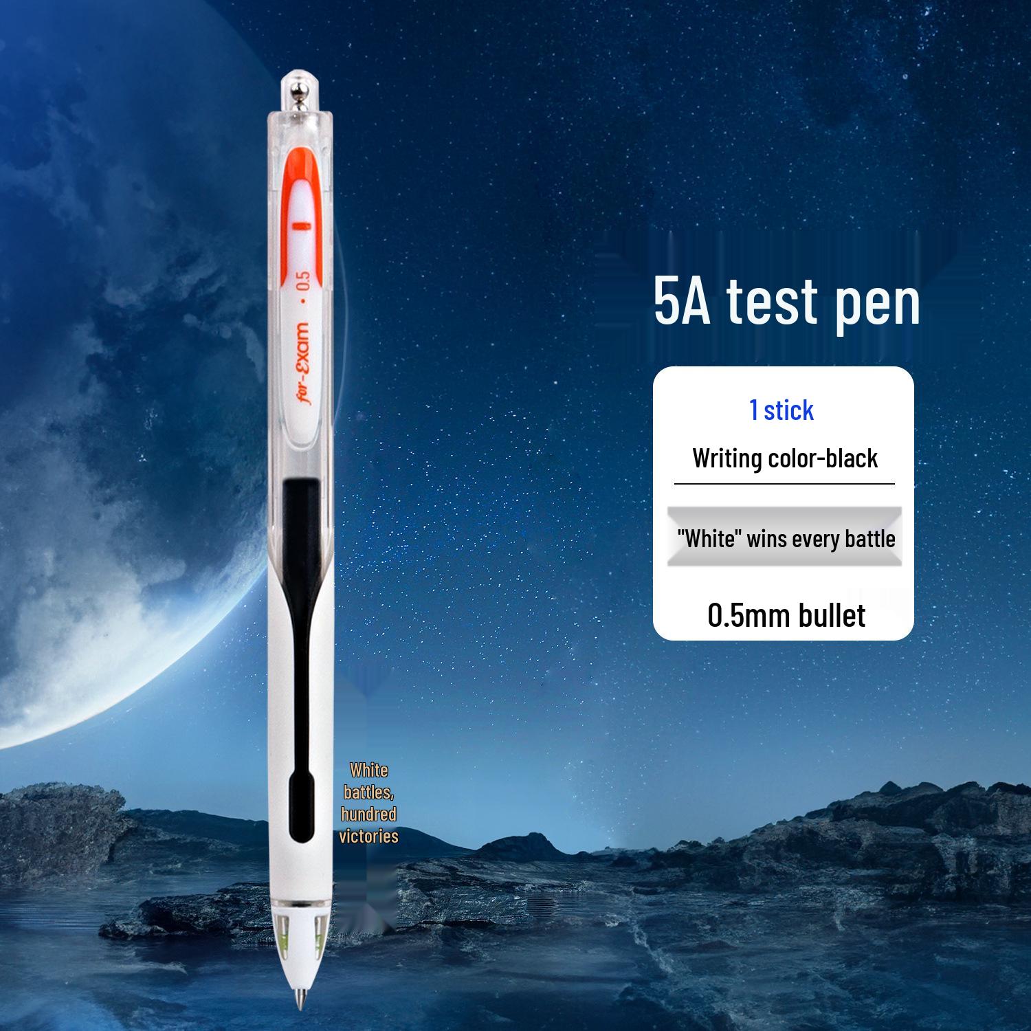 

Dian Shi 5A Тихая гелевая ручка, быстросохнущие черные чернила, 0,5 мм нажимная ручка-маркер на водной основе 0.5mm