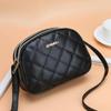 Fashion PU Leather Plaid Flap Bag CasualMessenger Crossbody Bag Solid Shoulder Bag