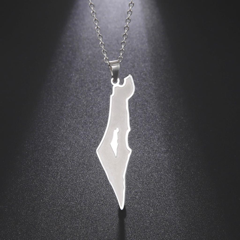 Cazador Stainless Steel Israel Map Pendant Necklace for Women Jewelry 2026 Gold Color Geography Country Gift Wholesale
