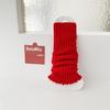 Japanese Christmas Knee Socks Y2k Bow Knitted Leg Socks Sweet New Year Red Socks  For Girl
