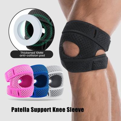 Joelheira Patela Absorvente de Choque Ajustável Joelheira Compressão Alças Respirável Joelheira Suporte para