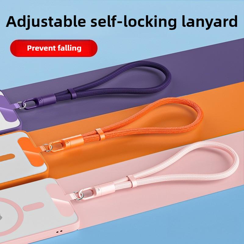 Universal Adjustable Phone Lanyard Self Locking Anti Slip Wristband Durable Polyester Cord Safety Tether for Smartphone Security