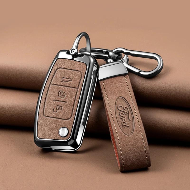 Car Sticker Ford Car Key Case Cover Shell For Ford Focus 2 MK2 Fiesta Mondeo Galaxy Falcon Territory Ecosport Kuga Escape Keycha