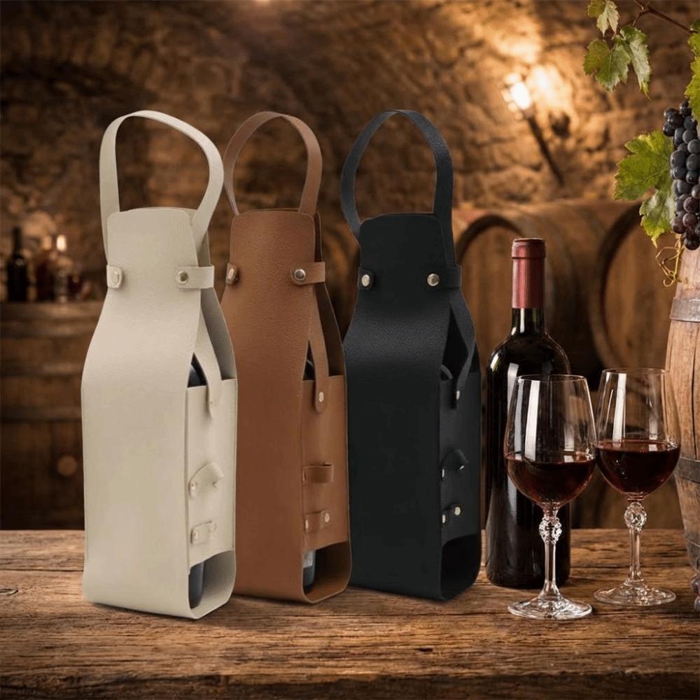 Waterproof PU Wine Tote Lightweight Champagne Beer Gift Bags Portable Liquor Bottle Carrier  Picnic