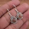 Peach Moonstone Gemstone Handmade Designer Drop Earring Gift For Her Boho Earrings 925 Silver Jewelry