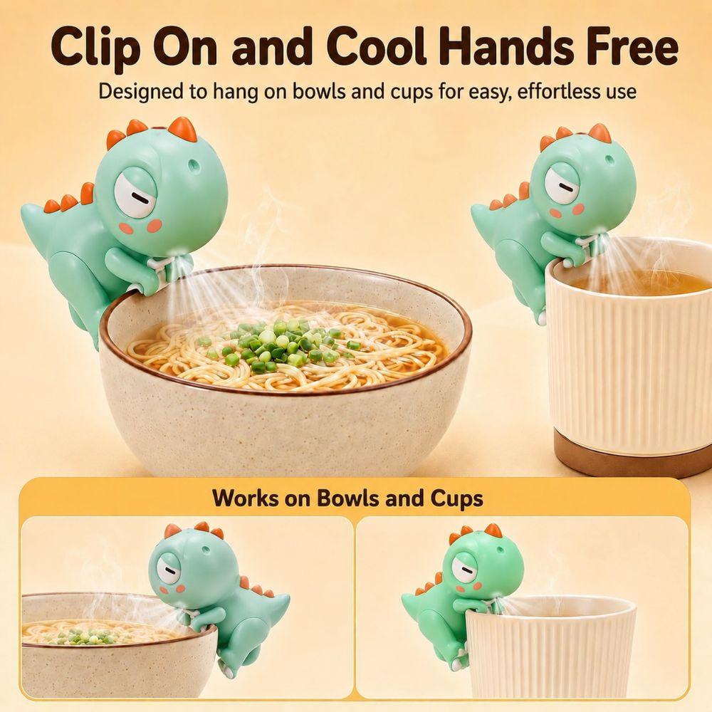 Kitten Green Dinosaur Fans Coffee Chiller 3 Speeds Food Cooling Tools  for Coffee Tea Cooling