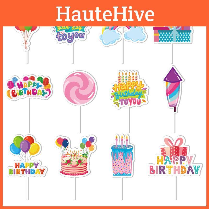 Geburtstagskuchen Dekorationen Mit Papierfähnchen Für Party Location Setup Set von 12