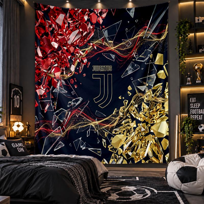Arazzo da Appendere a Parete Tessuto Stampato Juventus FC per Soggiorno Camera da Letto Decorazione per la Casa